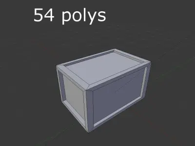 low poly wooden crate Low-poly 3D model