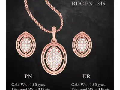 Pendant Earrings combo - 345 3D print model