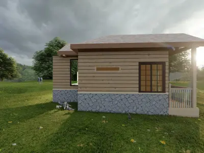 Tiny House Model  Low-poly 3D model