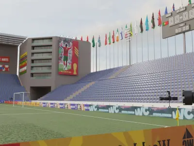 Stadium soccer Low-poly 3D model