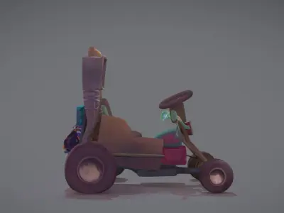 Moped toy tractor Low-poly 3D model