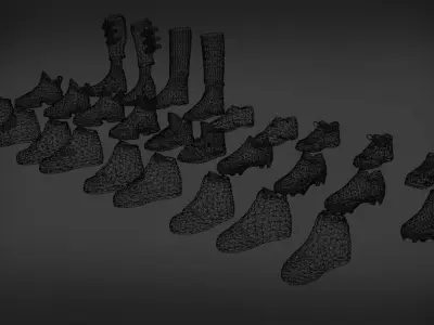 Shoes collection Pack Jordans Nike Grafton Brogue - 3D model  3D model