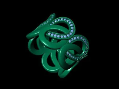 infinity chain ring diamond jewelry 3D print model