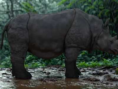Realistic Rhino 3D Model  Game Ready  PBR Textured Low-poly 3D model