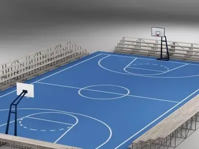 Basketball Court 02 3D model