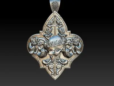  Pendant  cherub  skull 3D model