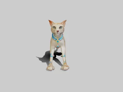 Animated Egyptian Cat Low-poly 3D model