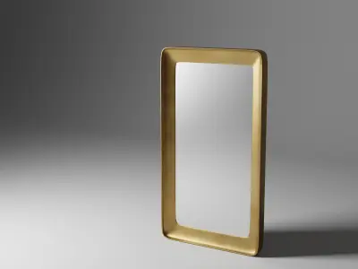Elegant Gilt Wall Mirror Model Cove Frame Design 3D model