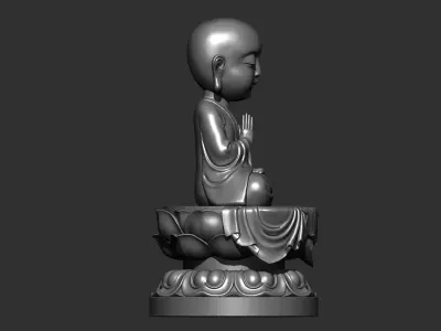 little monk praying 3D print model