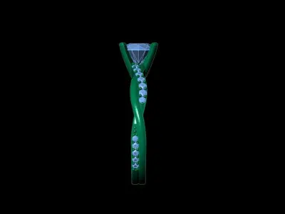 Twist diamond ring 3D print model