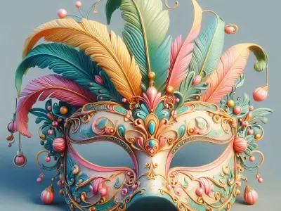 3093  Venetian Carnival Mask  Color  3D Model  magic 3D print model