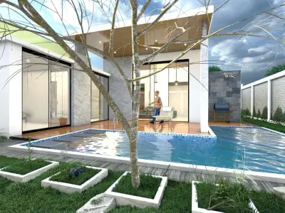 3D casa de campo minimalist 3D model