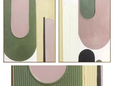 Plaster Two Photo Frame 472 Low-poly 3D model