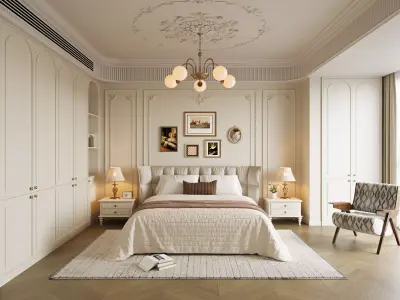 French Retro Style 3D Model 3D model