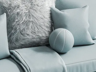 Decorative set of pillows for the windowsill 3D model