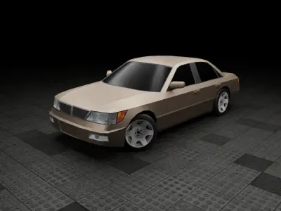 Low Poly Old Generic Full-Sized Sedan  Low-poly 3D model