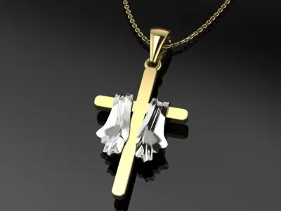 Cross pendant gold 3D print model purchase