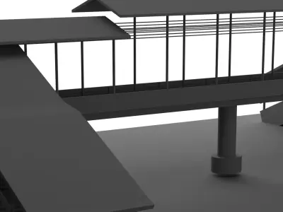 Overpass Footbridge Low-poly 3D model