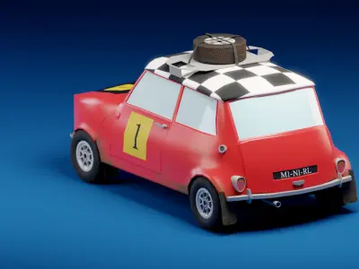 Low-poly game-ready classic rally car Low-poly 3D model