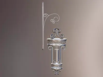 Ornate Vintage Wall Lantern Decorative Hanging 3D Lamp  3D model