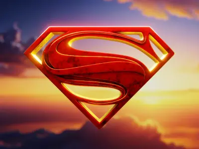 Superman Logo 3D Model - High Poly Print Ready 3D model