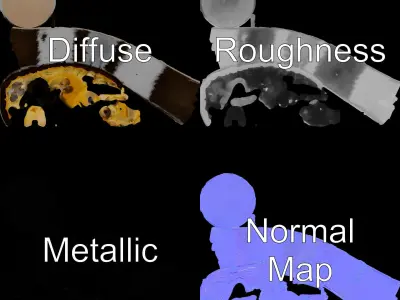 Pipe Crosssection Model Pack with Materials Low-poly 3D model