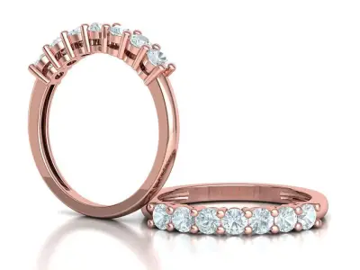 7 Stone 3mm Gems Eternity Ring Diamond Band 3dmodel 3D print model