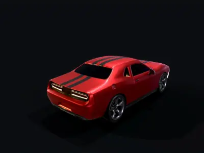 Turbo car Low-poly 3D model