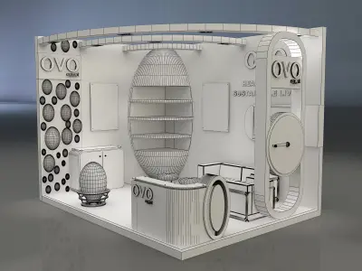  Booth Exhibition Stand a654a 3D model