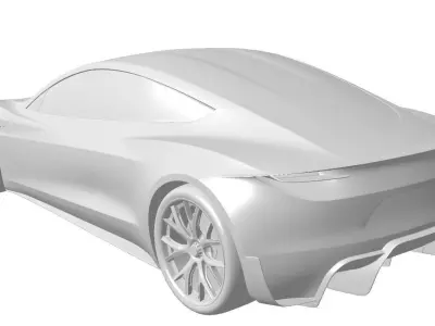 Tesla Roadster 2023 solid for CFD or 3D printing 3D model
