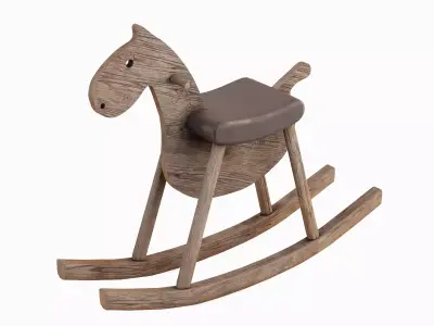 Wooden Rocking Horse 04 3D model