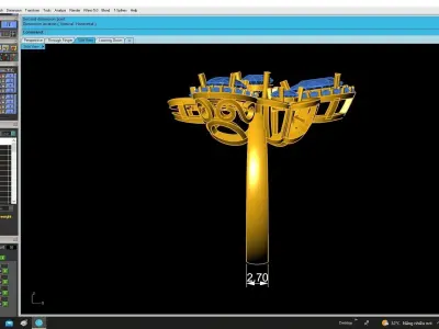 Luxury Emerald Cluster Floral Ring 3D Model 4805 3D print model