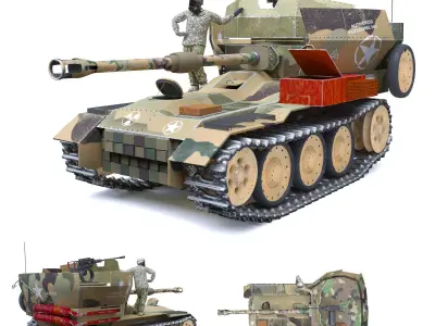 war tank Low-poly 3D model