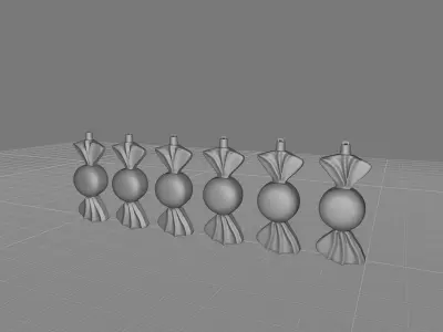 Red Swirled Holiday Shaped Ornament 3D model