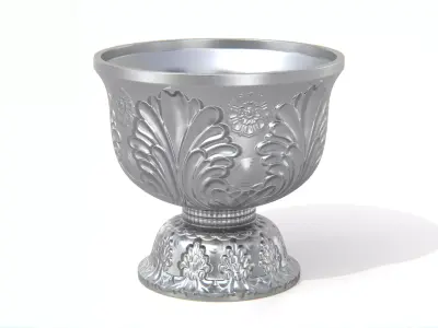Thai Ornate Pedestal Bowl Low-poly 3D model
