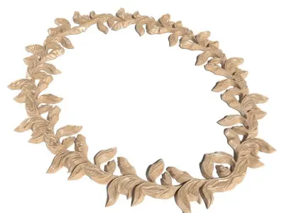 Frame-034 oval frame with leaves 3D model