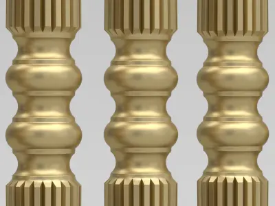Carved Baluster 3D model 3
