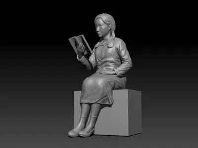 Korean schoolgirl in the 1960s Free 3D print model