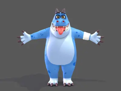 Cartoon Monster Low-poly 3D model