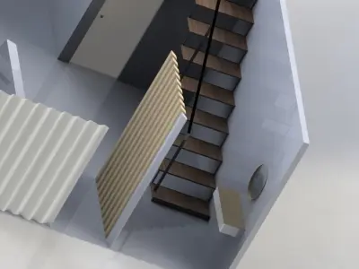 3D Render floor plan of bedroom 3D model