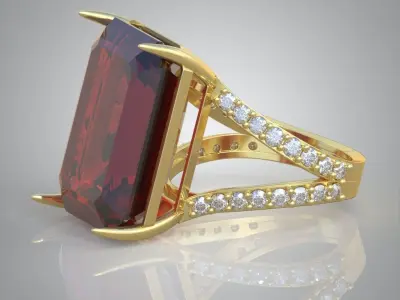 Diamond ring 0479 3D printable model 7- Free 3D print model