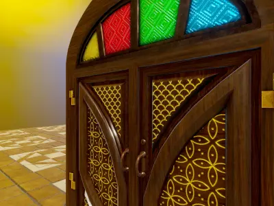 Double Door  Low-poly 3D model