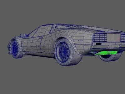 80s design sports coupe Low-poly 3D model