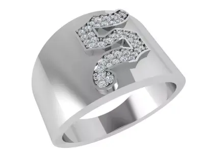 S Letter Diamond Ring 3758 3D print model