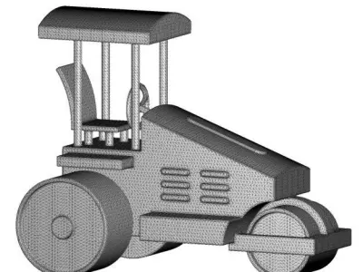 Classic Road Roller Machine 3D print model