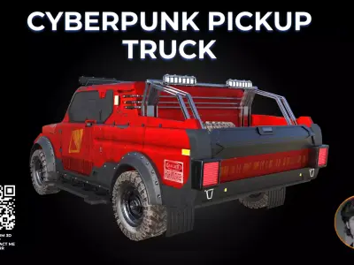 Cyberpunk Heavy Pickup Truck - 3D Model 3D model