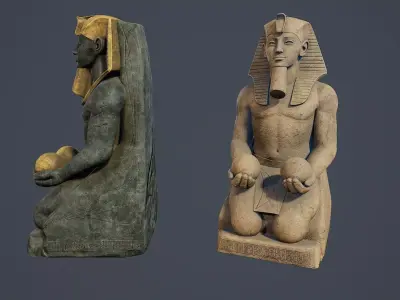 Egyptian Statue V2 PBR Low-poly 3D model