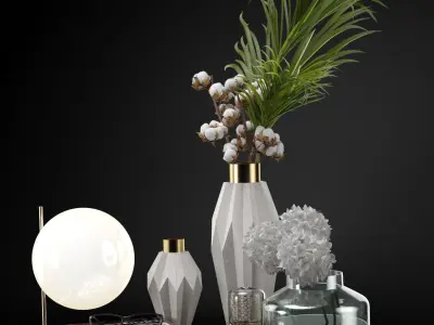 Decorative set 002 3D model buy