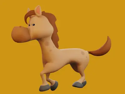 Cartoon Horse - FULLY RIGGED 3D model
