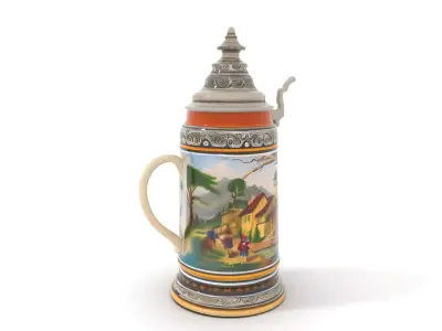 Decorative Beer Stein model pack Low-poly 3D model